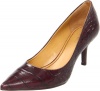 Nine West Women's Austin Pump,Wine Croc,8 M US