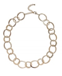Hammer home your new look with this linked necklace with textured detail from Sequin. Crafted in 14k gold-plated mixed metal. Approximate length: 33-1/2 inches + 3-inch extender. Hammer home your new look with this linked necklace with textured detail from Sequin. Crafted in 14k gold-plated mixed metal. Approximate length: 33-1/2 inches + 3-inch extender.