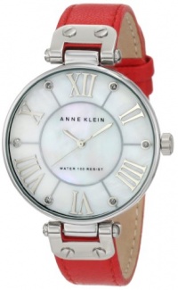 Anne Klein Women's 10/9919MPRD Silver-Tone Red Leather Strap Watch Anne Klein Women's 10/9919MPRD Silver-Tone Red Leather Strap Watch