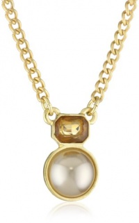 Anne Klein PALATINE Gold-Tone Champagne Colored Pearl and Topaz Pendant Necklace Anne Klein PALATINE Gold-Tone Champagne Colored Pearl and Topaz Pendant Necklace