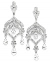 Illuminate your look with brilliant chandelier earrings by Eliot Danori. Crafted in silver tone mixed metal, this Victorian-inspired style features round-cut crystals and pear-cut cubic zirconias (7 ct. t.w.). Approximate drop: 2-1/2 inches.