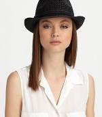 Crocheted straw, in a chic, classic silhouette adorned with a corded band.Paper braidCorded bandBrim, about 2Spot cleanImported