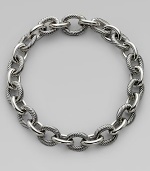 From the Chain Collection. Alternating cable and plain oval links in signature sterling silver.Sterling silver Length, about 18½ Hidden clasp Imported 