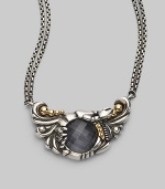 From the Jewels Verne Collection. A beautiful, abstract ocean creature in sterling silver with a grey cat's eye center stone.Grey cat's eye Sterling silver Goldplated Length, about 17 Pendant width, about 1½ Lobster clasp Imported 