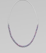 Colorful, painted glass beads compliment the supple metallic leather cord. Glass beadsLeather cordLength, about 43Slip-on styleImported 