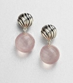 From the Elements Collection. An exquisite style featuring a beautifully faceted rose quartz drop and a textured sterling silver ball. Rose quartzSterling silverDrop, about 1Post backImported 