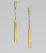 From the Diamantissima Collection. A narrow and sleek design with a logo emblem. 18k goldDrop, about ¾Earnut backMade in Italy