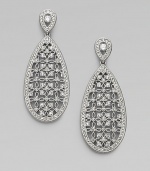 EXCLUSIVELY AT SAKS. A single drop of delicate lacework with crystal detailing.Crystal Rhodium plated Length, about 2 Width, about ¾ Post backs Imported 