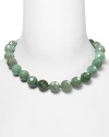Get the inside track to bold style with this beaded necklace from Carolee, flaunting an eye-catching mix of chunky, aventurine stones.