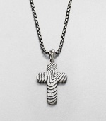 Impeccable craftsmanship and detail defines this cross pendant of sterling silver, complemented by a signature box chain necklace.Sterling silverLength, about 22Imported