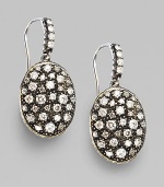 From the Starlight Collection. A simple, elegant oval drop with glimmering diamond accents.Diamond, 1.11 tcw Sterling silver Black rhodium Length, about ¾ Width, about ½ French earwires Made in USA 