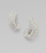 A beautifully, curvy design encrusted in sparkling crystals for a refined look. Rhodium plated brassCrystalsLength, about 1 Post backImported 