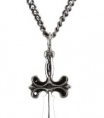 King Baby 22 Curb Link Chain with Small Dagger Sterling Silver Pendant Necklace