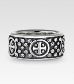 The essence of modern style, hand-forged with dimensional detail in riveted sterling silver. Sterling silver Band width, 11mm (0.43) Made in USA 