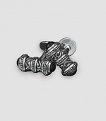 Eye-catching links with Sparta engraving and black onyx end caps. About ½ X 1 each Made in USA