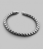 Large box chain bracelet in sterling silver with signature DY lobster claw clasp.8¾ long