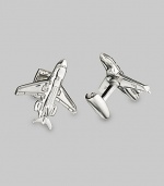 A bit of jet-set character for the sartorial set, designed in polished sterling silver. Sterling silver Engine backing About 1 diam. Made in USA 