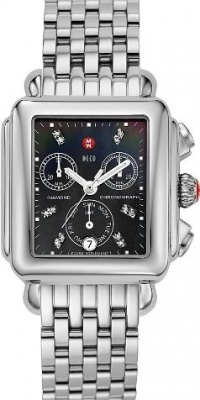 Michele Woman's MWW06P000015 Deco Day Black Diamond Dial Stainless Steel Bracelet Watch Michele Woman's MWW06P000015 Deco Day Black Diamond Dial Stainless Steel Bracelet Watch