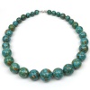 18 Stunning Round Beads Turquoise Howlite Graduated Necklace With Lobster Clasp