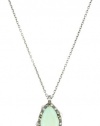 Elizabeth and James Thorns Sterling Silver Aqua Chalcedony Pendant Necklace