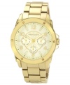 This menswear-inspired watch from Vince Camuto incorporates versatility with golden fashion.