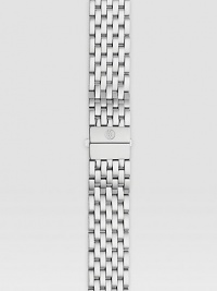 A classic woven band in stainless steel with a push-button clasp. Fits Michele 18mm Deco watchesImported