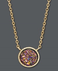 Spice up your look with this confetti-inspired design. Flecks of brilliant color combine in this multicolored druzy pendant. Set in 14k gold. Approximate length: 18 chain. Approximate drop: 1/2 inch. Spice up your look with this confetti-inspired design. Flecks of brilliant color combine in this multicolored druzy pendant. Set in 14k gold. Approximate length: 18 chain. Approximate drop: 1/2 inch.