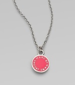 This simply chic piece features a logo adorned enamel disc. Argento plated brassEnamelLength, about 16Pendant size, about ½Spring ring closureImported 