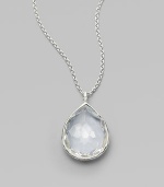 A single faceted teardrop sparkles on a thin sterling silver chain.Clear quartz Sterling silver Length, about 18 Pendant width, about ¾ Pendant length, about 1 Lobster clasp closure Imported 