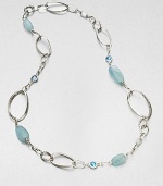 Capture a piece of spring's clear blue sky with blue topaz and aquamarine set in sterling silver. Sky blue topazAquamarineSterling silverLength, about 33Lobster clasp closureMade in Bali