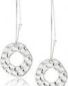 Nine West Silver-Tone Plated Hammered Textured Disc Wire Earrings