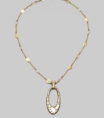 From the Kali Collection. An oval drop pendant with signature dotting hangs from a simple Sautoir chain.18K gold Length, about 18 Pendant length, about 2¼ Pendant width, about ¾ Lobster clasp closure Made in Bali