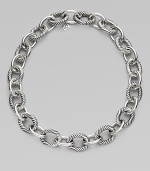 Bold, chunky links, alternating between smooth and cabled, create a necklace that's both classic and of-the-moment with true Yurman style. Sterling silver Length, about 19 Spring ring clasp Made in USA