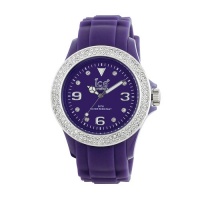 Ice Men's STPSDUS10 Stone Silicone Purple Silver Dial with Stone Accented Bezel Watch