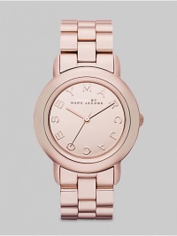 Smart and chic style with a mirror dial for added shine. Quartz movement Water resistant to 5 ATM Round rose gold ion-plated stainless steel case, 36mm (1.4) Rose gold mirror logo dial Second hand Rose gold ion-plated stainless steel link bracelet, 18mm wide (0.7) Imported Smart and chic style with a mirror dial for added shine. Quartz movement Water resistant to 5 ATM Round rose gold ion-plated stainless steel case, 36mm (1.4) Rose gold mirror logo dial Second hand Rose gold ion-plated stainless steel link bracelet, 18mm wide (0.7) Imported