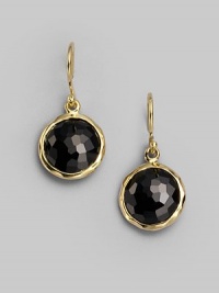 From the Lollipop Collection. Richly faceted black onyx drops sit within gleaming 18k yellow gold frames. Black onyx 18k yellow gold Drop, about 1 Diameter, about ½ Ear wire Imported From the Lollipop Collection. Richly faceted black onyx drops sit within gleaming 18k yellow gold frames. Black onyx 18k yellow gold Drop, about 1 Diameter, about ½ Ear wire Imported