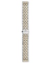 Give your watch a new look. Two-Tone links create a classic bracelet. The clasp has signature logo engraving. Interchangeable with any Michele watch head from the Urban Mini.