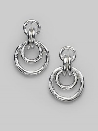 Exquisitely textured rings in sterling silver are radiant complements to any sophisticated look. Sterling silver Drop, about 2 Post back Imported Exquisitely textured rings in sterling silver are radiant complements to any sophisticated look. Sterling silver Drop, about 2 Post back Imported