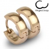 Pair of 316L Stainless Steel Rose Gold IP Huggie Hoop Earrings; Comes With Free Gift Box