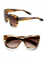 Retro cat's-eye-shaped acetate frames flatter any face shape. Available in horn-brown with brown gradient lens.Plastic temples100% UV protectionMade in Italy Retro cat's-eye-shaped acetate frames flatter any face shape. Available in horn-brown with brown gradient lens.Plastic temples100% UV protectionMade in Italy