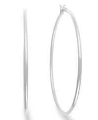 A must-have accessory for every collection. Giani Bernini's sterling silver hoop earrings feature a smooth finish and click backing. Approximate diameter: 2-1/3 inches. A must-have accessory for every collection. Giani Bernini's sterling silver hoop earrings feature a smooth finish and click backing. Approximate diameter: 2-1/3 inches.