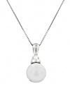 Effy Jewlery 14K White Gold Pearl and Diamond Pendant, .07 TCW