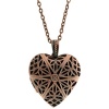 1.5 Bronze Filigree Heart Shaped Locket Pendant Necklace With 28 Chain