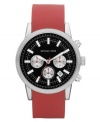 A sport watch from Michael Kors with red accents that stand out from the crowd.