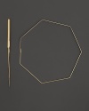 Slim, geometric 14K yellow gold hoop earrings by Lana.