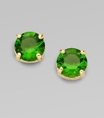 Brilliantly faceted glass studs radiate an emerald hue for a simply elegant style. Glass 12k goldplated Diameter, about ¼ 14k gold-filled post back Imported