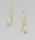 Smooth, curvaceous shapes of 18k yellow gold are punctuated by brilliant diamonds.Diamonds, 0.20 tcw 18k yellow gold Drop length, about 1¼ Ear wire Imported