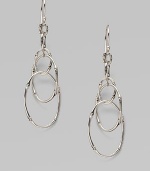 From the Bamboo Collection. Interlocking ovals of sterling silver bamboo elegantly dangle.Sterling silver Length, about 3 French wire Imported