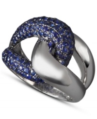 Get all tied up in knots. EFFY Collection's chic cocktail ring features a unique knotted design decorated with round-cut sapphires (2-1/3 ct. t.w.) and set in sterling silver. Size 7. Get all tied up in knots. EFFY Collection's chic cocktail ring features a unique knotted design decorated with round-cut sapphires (2-1/3 ct. t.w.) and set in sterling silver. Size 7.