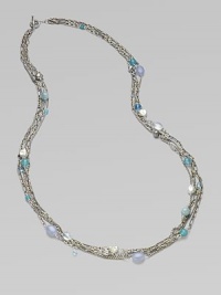 From the Bijoux Collection. Textural chains of sterling silver are vibrantly dotted with blue and aqua chalcedony and pearl.Blue and aqua chalcedony and pearl Sterling silver Length, about 44 Toggle clasp Imported From the Bijoux Collection. Textural chains of sterling silver are vibrantly dotted with blue and aqua chalcedony and pearl.Blue and aqua chalcedony and pearl Sterling silver Length, about 44 Toggle clasp Imported